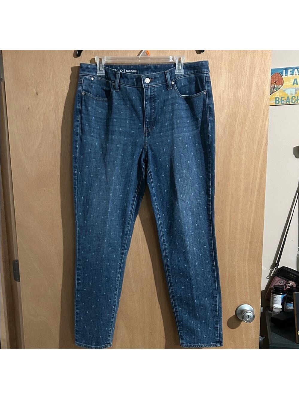 Talbots Women's Flower Patterned Straight Leg Jeans
